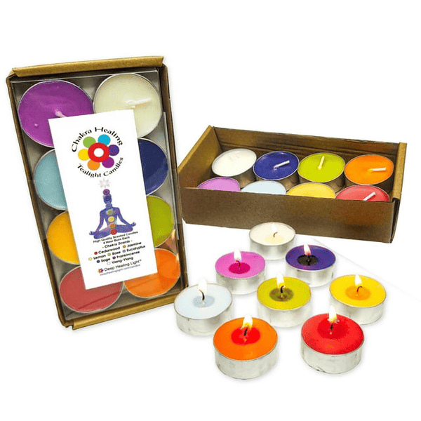 16 Chakra Scented Tealight Candles for Meditation Healing Aromatherapy