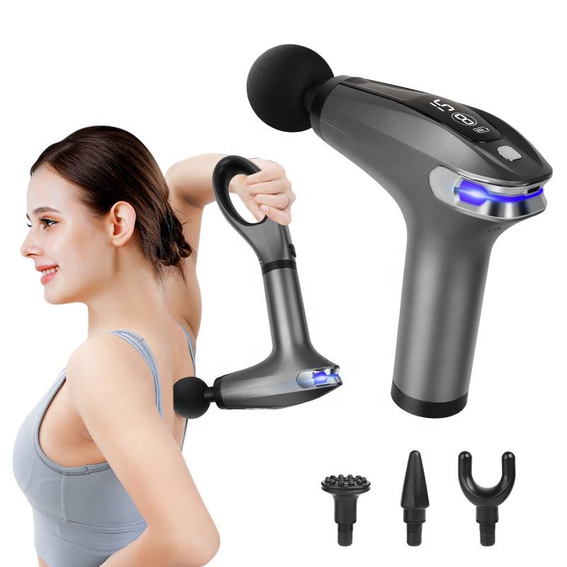 Portable Deep Tissue Percussion Massage Gun with Four Silicone Heads