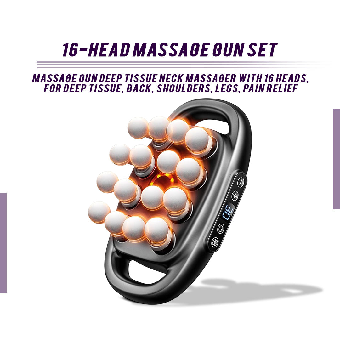 16 Head Deep Tissue Percussion Massage Gun for Muscle Recovery