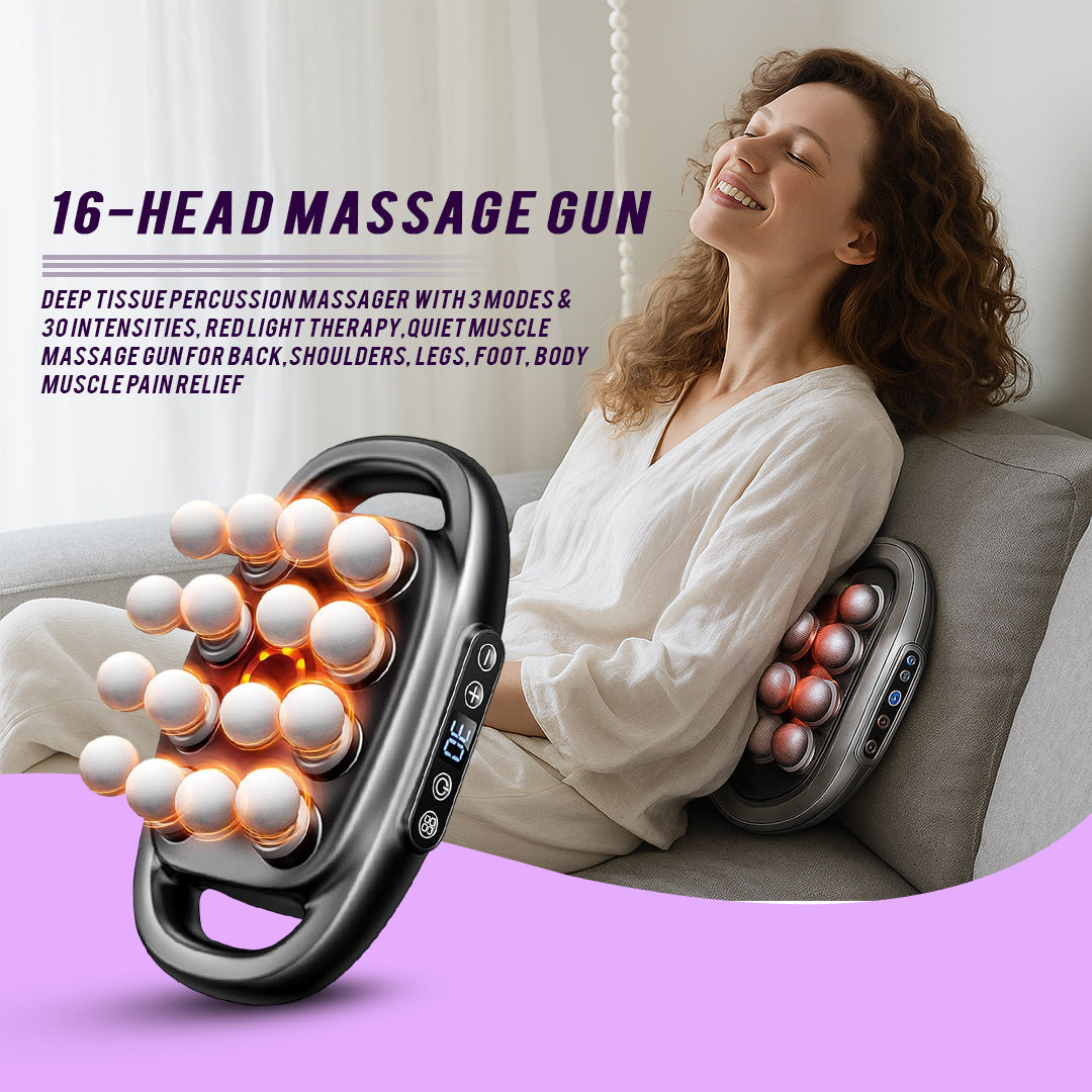 16 Head Deep Tissue Percussion Massage Gun for Muscle Recovery