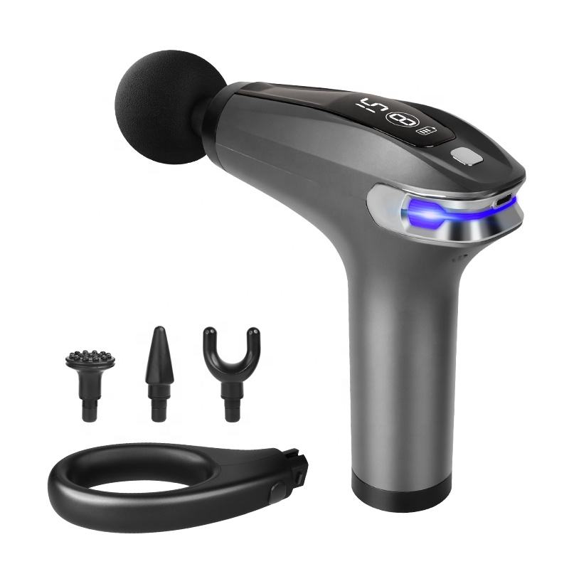 Portable Deep Tissue Percussion Massage Gun with Four Silicone Heads