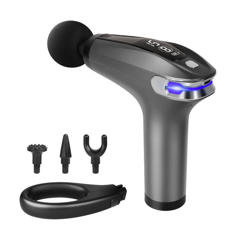 Portable Deep Tissue Percussion Massage Gun with Four Silicone Heads